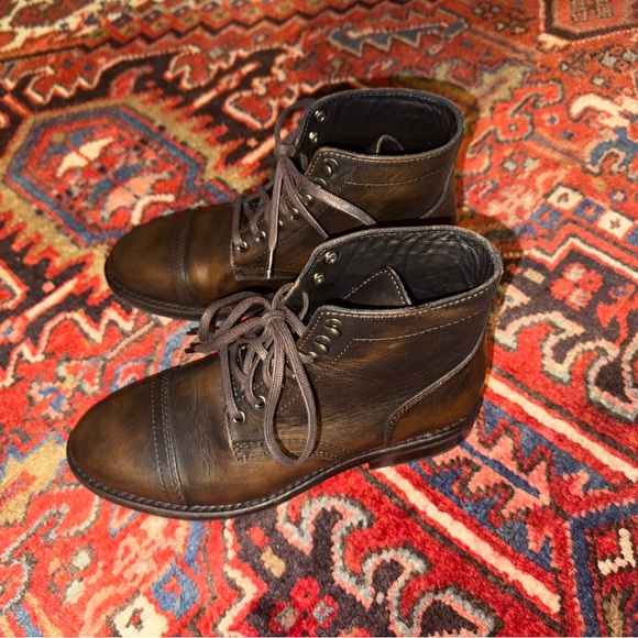 New In Box Thursday Boots Womens Black Coffee Leather Captain Boot Size 8.5 - Picture 5 of 12